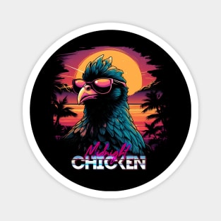 Midnight Chicken - Vaporwave - Synthwave Aesthetic Magnet